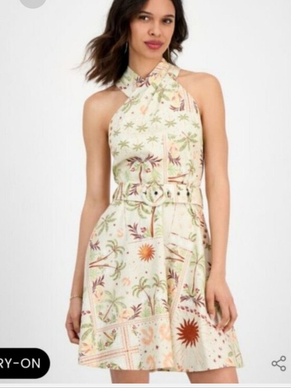 rachel roy halter dress Rachel | Dresses | Rachel Roy Nwt Linen Blend Tropical Print Sz 4 Belted Safari 139 Bridesmaid_matching